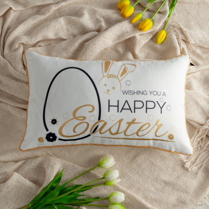 Veľkonočná obliečka na vankúš so zlatou potlačou